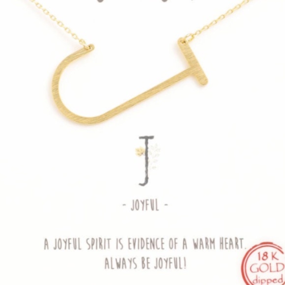 Jewelry 18k Gold Dipped Sideways Initial J Necklace Poshmark